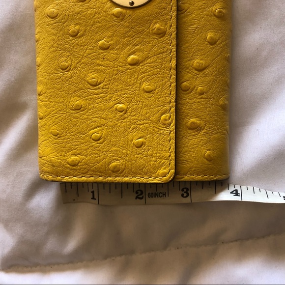 Kate Spade Mustard Yellow Silver Turn Lock Wallet - Picture 7 of 10